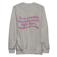 I'm in an Amazing Place V1 | Comfy, Relaxed Sweatshirt | Printed on BACK