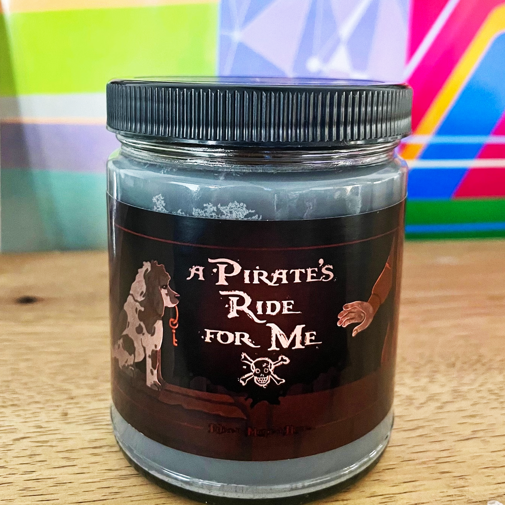 A Pirate's Ride for Me | Dark Ride Candle, Cannon Fire, Murky Water, & Faint Sweetness, 8 Ounces