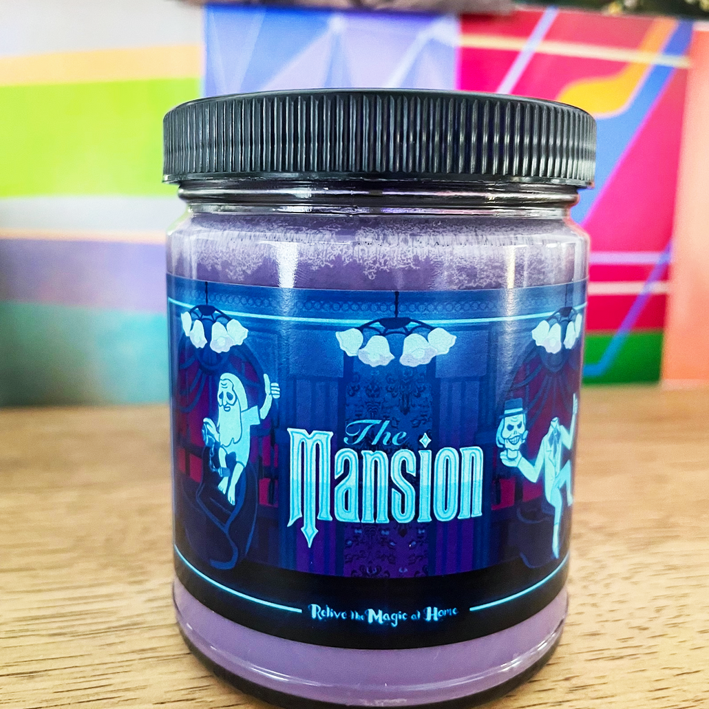 The Mansion Candle | Featuring Hitchhiking Ghosts, Ride Car, and Iconic Wallpaper from The Mansion