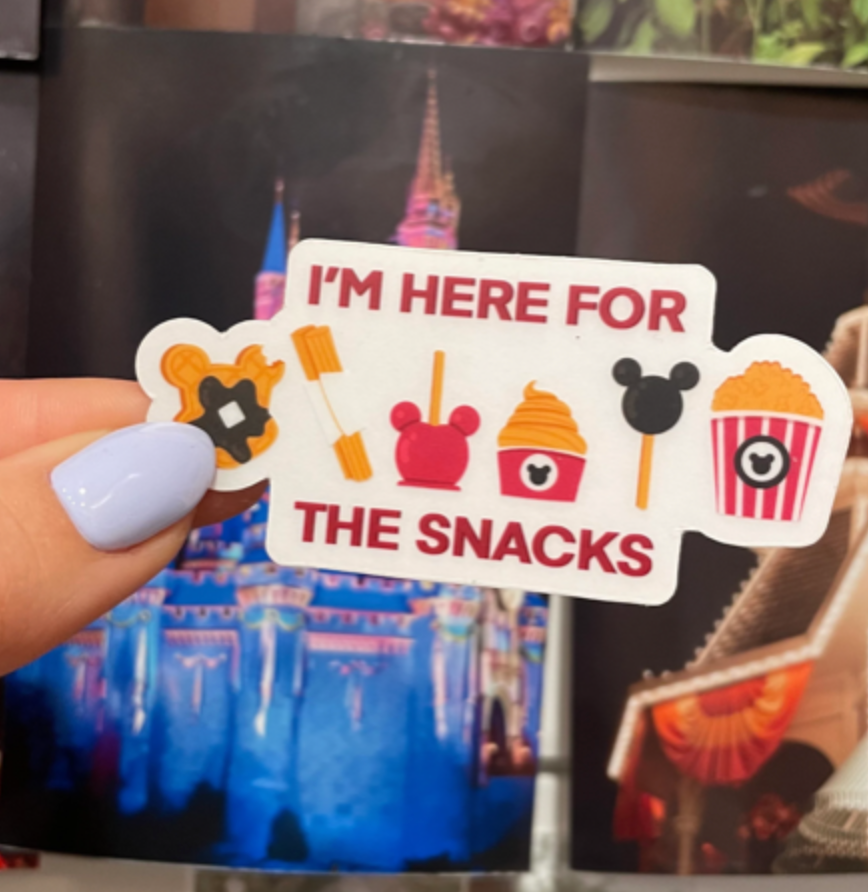 I'm Here for the Snacks | Magically-Themed Vinyl Sticker