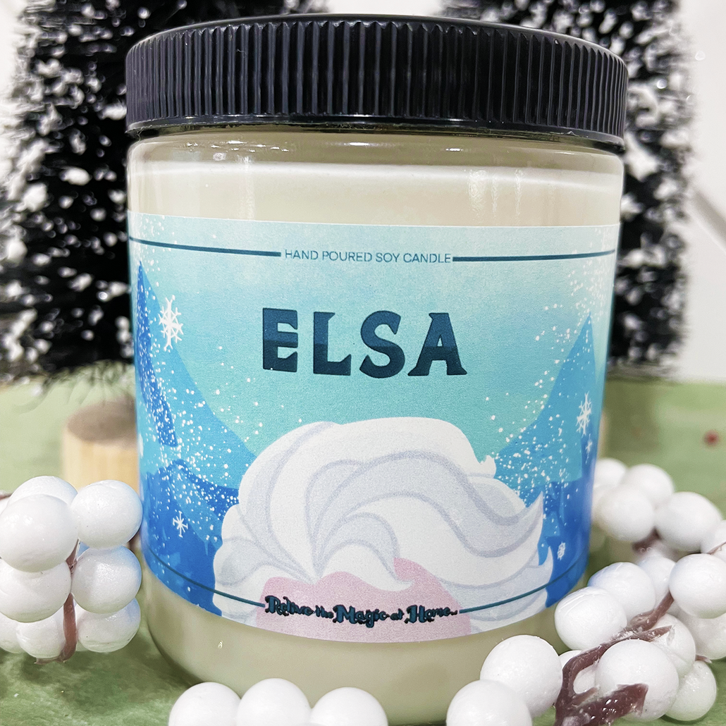 Elsa Candle | Fresh Winter Scent | Add an Elsa Crown Ring Option