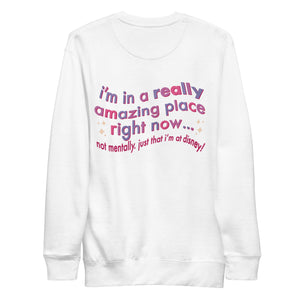 I'm in an Amazing Place V1 | Comfy, Relaxed Sweatshirt | Printed on BACK